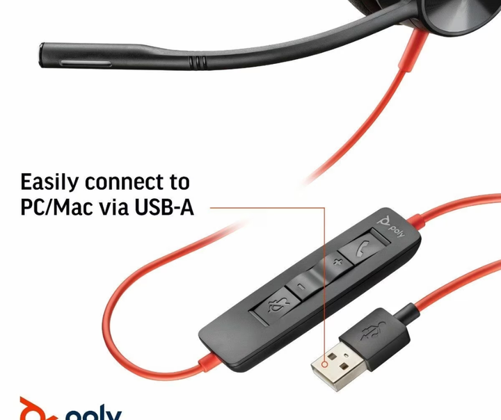 Noise cancelling wired headset Poly Blackwire 3320